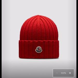 BRAND NEW Moncler Wool Beanie Scarlet Red
